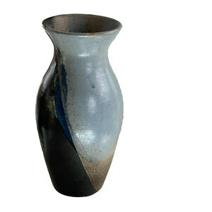 Studio Art Pottery Stoneware Vase Earth Toned Glaze 11" Signed Pier Dont Modern